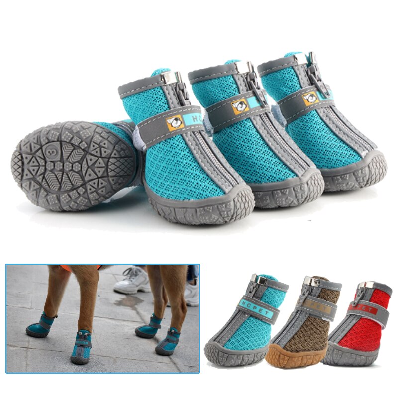 Medium Pet Dog Shoes Breathable Mesh Booties Dogs Walking Running Hiking Sports Footwear Boots For Summer Hot Pavement