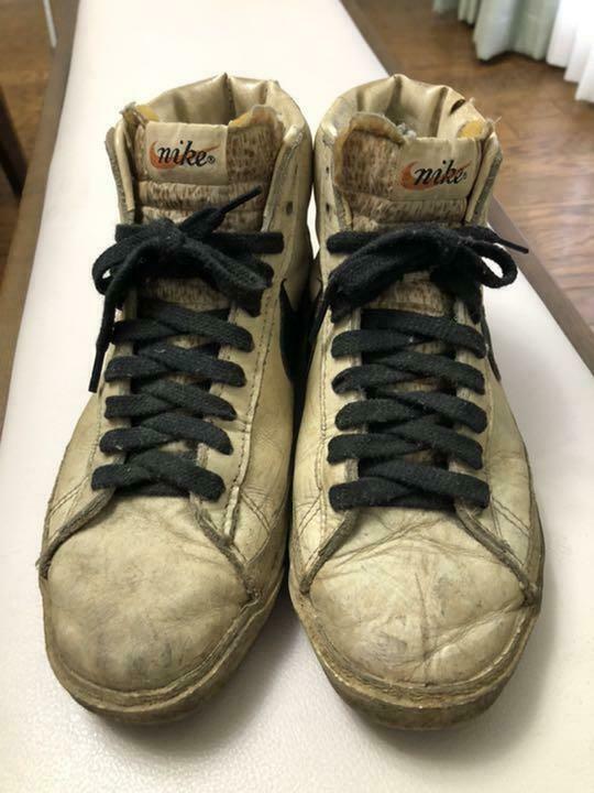 Men 8.5Us Nike Leather Blazer Old Cursive Vintage Original Ornamental Shoes