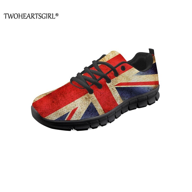 Men Casual Shoes UK USA American Flag Printed Sneakers Light Non-slip Flats Lace-Up Footwear for Students Boys Walking Zapatos