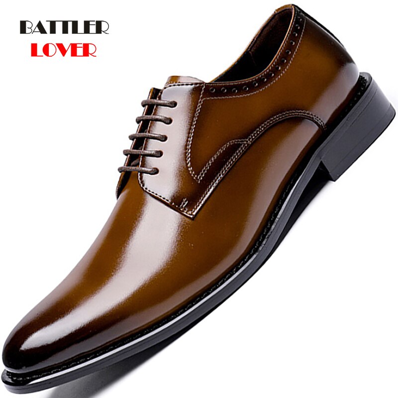 Men Genuine Leather Business Dress Casual Shoe For Male Soft Cow Leather Wedding Oxford Homme Fashion Comfortable Daily Footwear