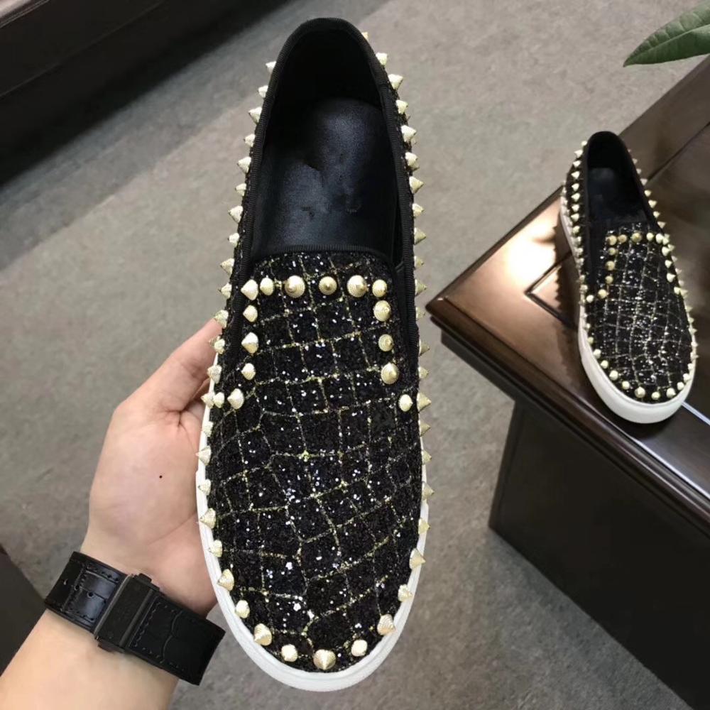 Men Leather Big Size 38-46 Fashion men Casual Shoes Spikes Design Handmade Men Driving Shoes Fashion Flats Loafers