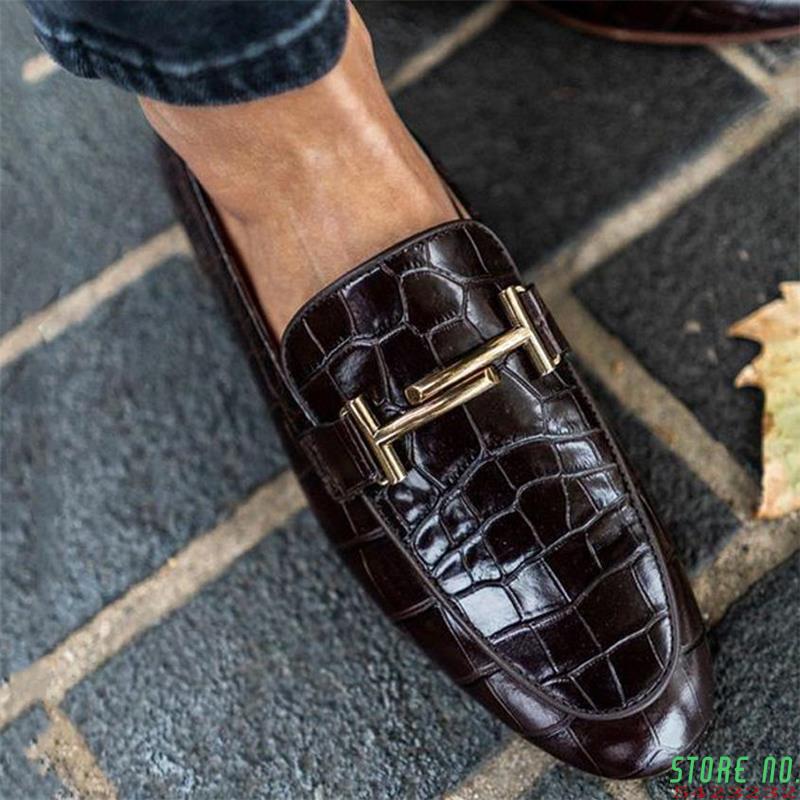 Men Pu Leather Shoes Slip on Casual Shoes Dress Shoes Brogue Shoes Spring Ankle Boots Vintage Classic Male Casual HA713