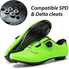 Men Road Cycling Shoes Spin Shoes Compatible SPD and Delta Lock Pedal Bike Shoes