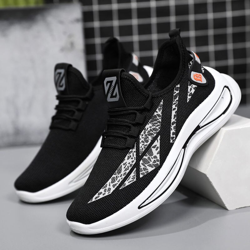Men Shoes Brand Fashion Men Casual Shoes Lightweight Breathable Men Sneakers Lace Up Gray White Black Red Tenis Man Shoes
