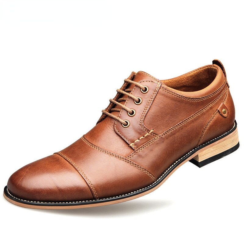 Men Shoes Top Quality Oxfords British Style Men Genuine Leather Dress Shoes Business Formal Shoes Men Flats Plus Size