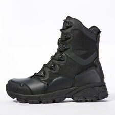 Men's Black Leather Army Boots Military Tactical Combat Waterproof Hiking Boot