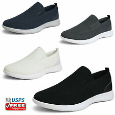 Mens Breathable Loafers Slip On Casual Shoes Knit Comfort Walking Shoes