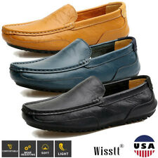 Men's Classic Driving Loafers Slip On Deck Leather Dress Shoes Casual Moccasins