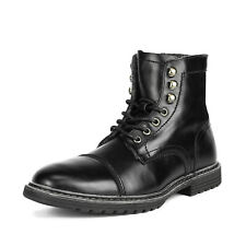 Men's Combat Motorcycle Boots Oxford Dress Boot Zipper Shoes Size 6.5-13 Black