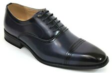 Men's Dress Shoes Cap Toe Oxford Navy Blue Lace Up MASIMO 2540