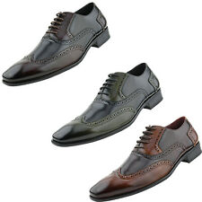 Men's Dress Shoes - Manmade Leather Wing-Tip Oxfords, Lace Up Mens Dress Shoes