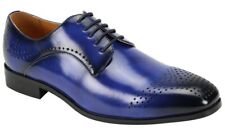 Men's Dress Shoes Plain Toe Oxford Royal Blue Lace Up ANTONIO CERRELLI 6873