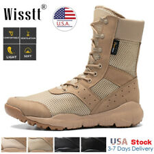 Men's High Top Military Tactical Army Work Boots Desert Hiking Combat Shoes Size