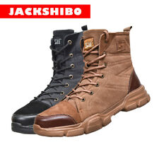 Mens High Top Safety Shoes Indestructible Steel Toe Work Boots Hiking Sneakers