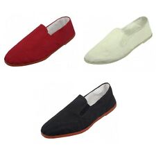 Mens Kung Fu Shoes Chinese Martial Art Ninja Rubber Sole Canvas Slipper Slip On
