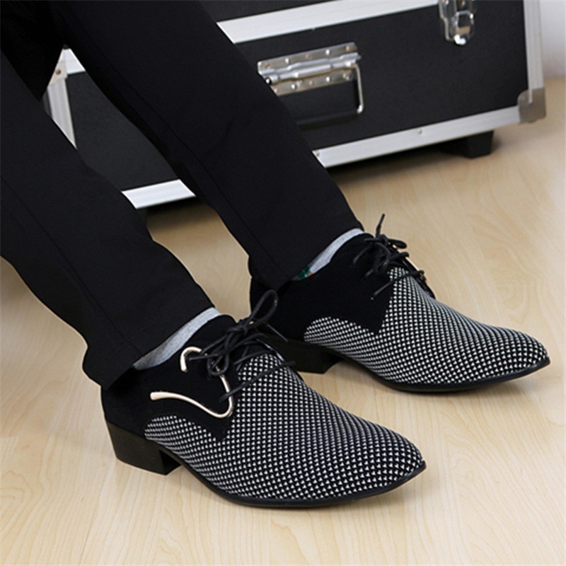 Mens Leather Concise Shoes Men's Business Dress Pointy Plaid Black Shoes Breathable Formal Wedding Basic Shoes Men 2021 loafers