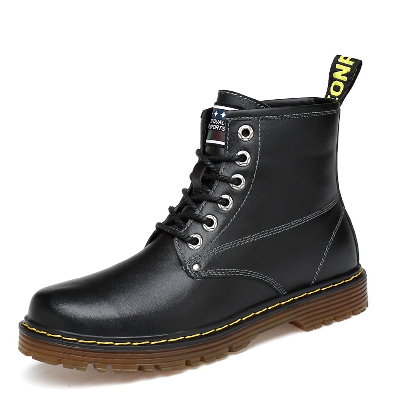 Men's Martin boots men's trendy leather high-top spring and autumn British style leather shoes locomotive tooling boots