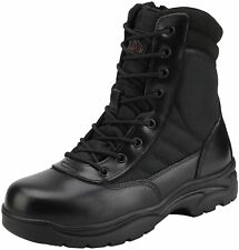 Men's Military Tactical Work Boots Ankle-high Leather Side Zipper Hiking Boots
