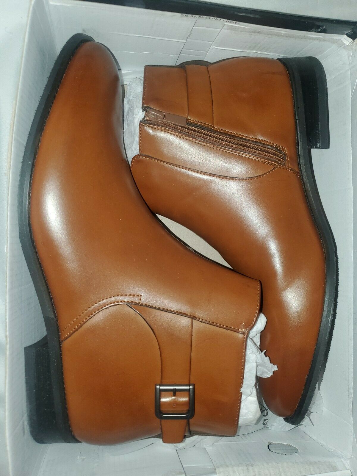 Mens Shoes Size 10 Brown Zipper fits and Belt Design Parrazo