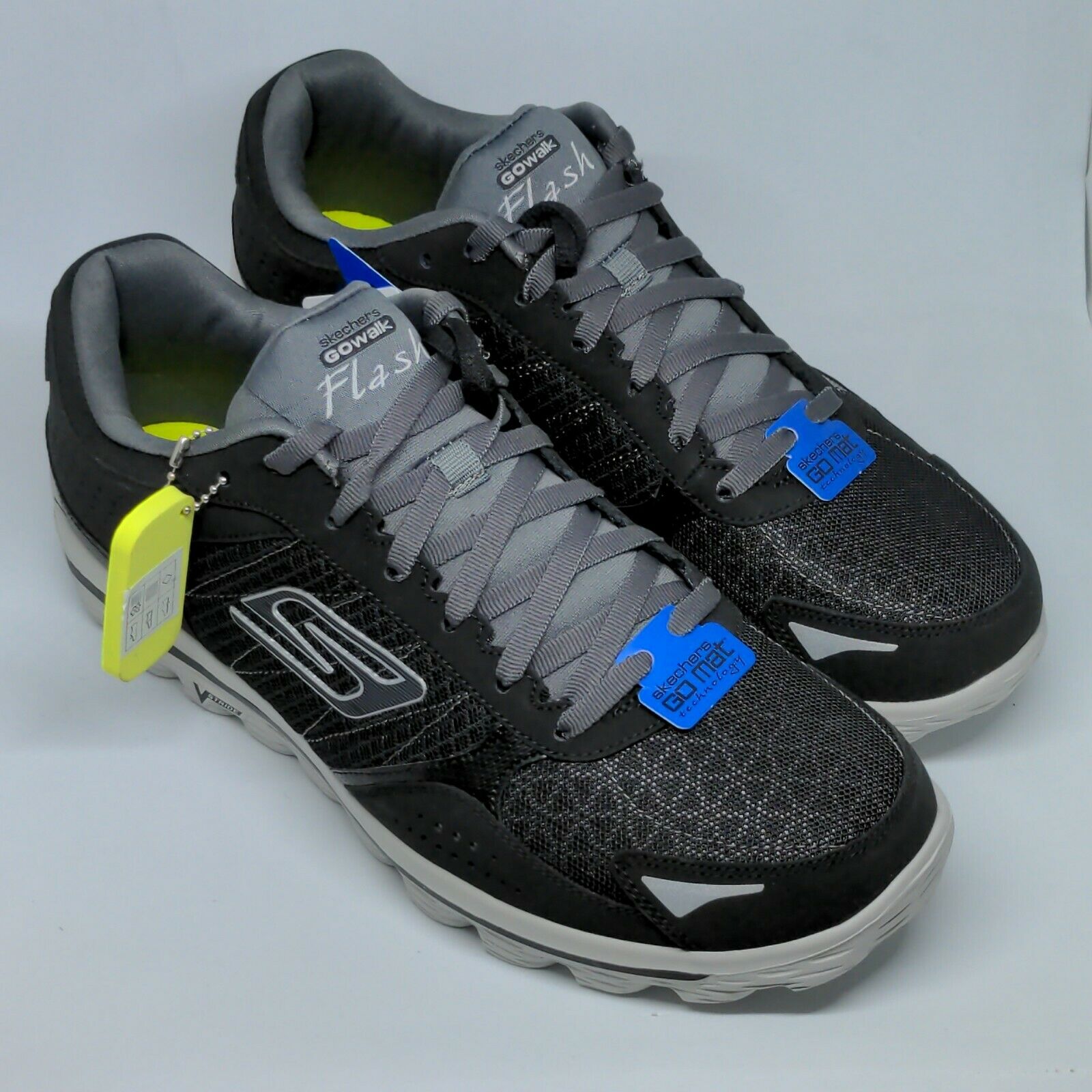 Men's Skechers GOwalk 2 Flash Walking Shoes Black/Gray Size 11 53960