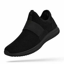 Mens Sneakers Slip on Laceless Tennis Shoes Knitted Running Walking Athletic
