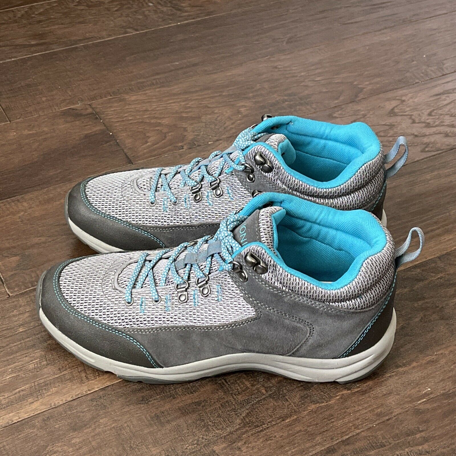 Men’s Vionic Cypress Comfy Trail Walking Hiking Boot Gray Blue Sz 10 Wide READ