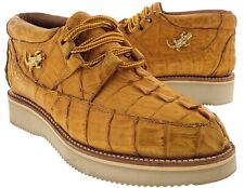 Mens Western Dress Shoes Buttercup Exotic Authentic Crocodile Tail Skin Round