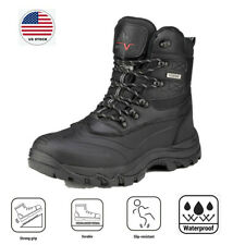 Men's Winter Insulated Snow Boots Waterproof Construction lace up Rubber Sole