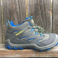 Merrell Boys Hiking Boots Shoes Trail Waterproof Gray Blue