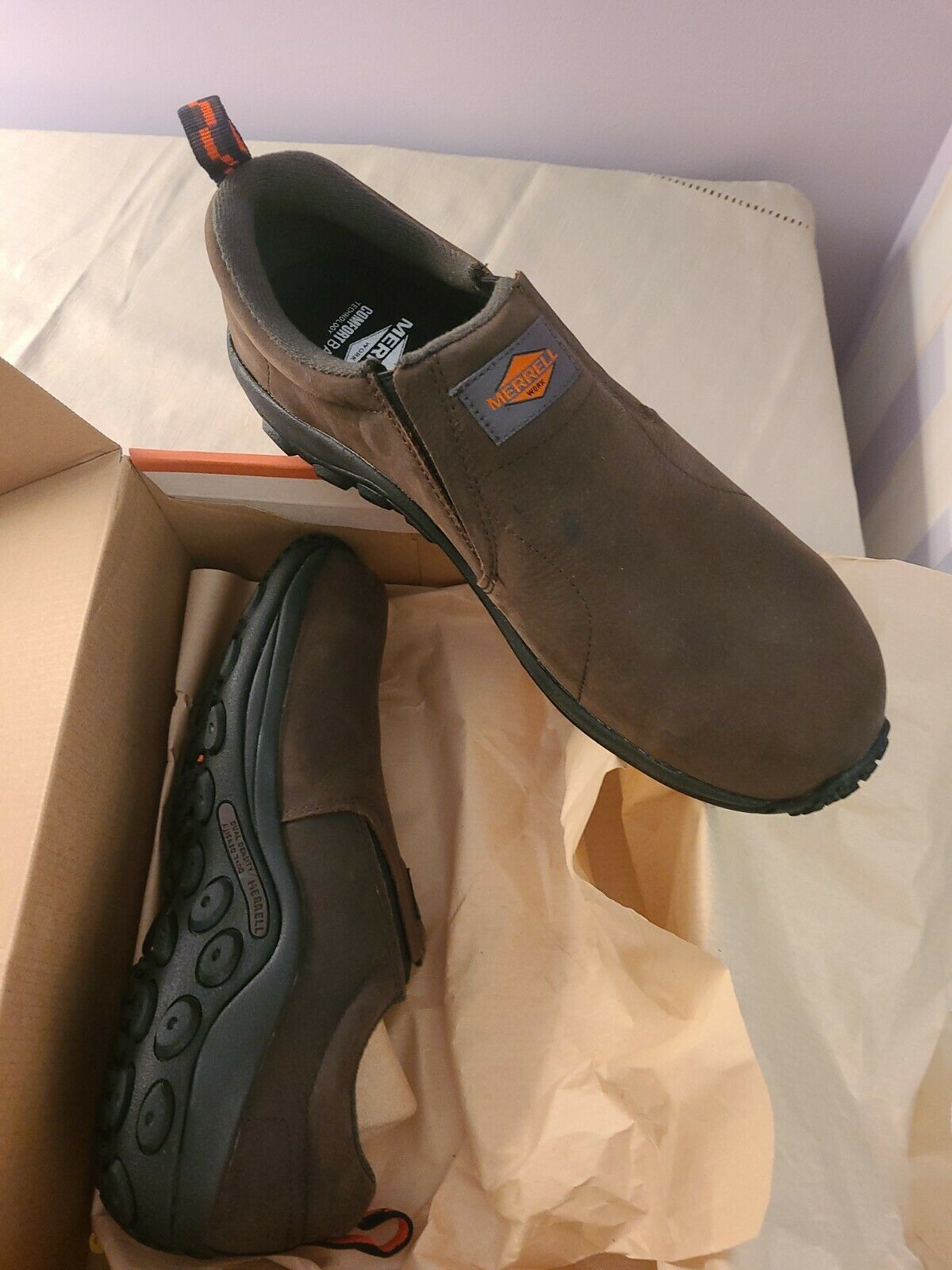 Merrell Men's Jungle Slip-On Work Shoes - Composite Toe - J099319 Size 9.5