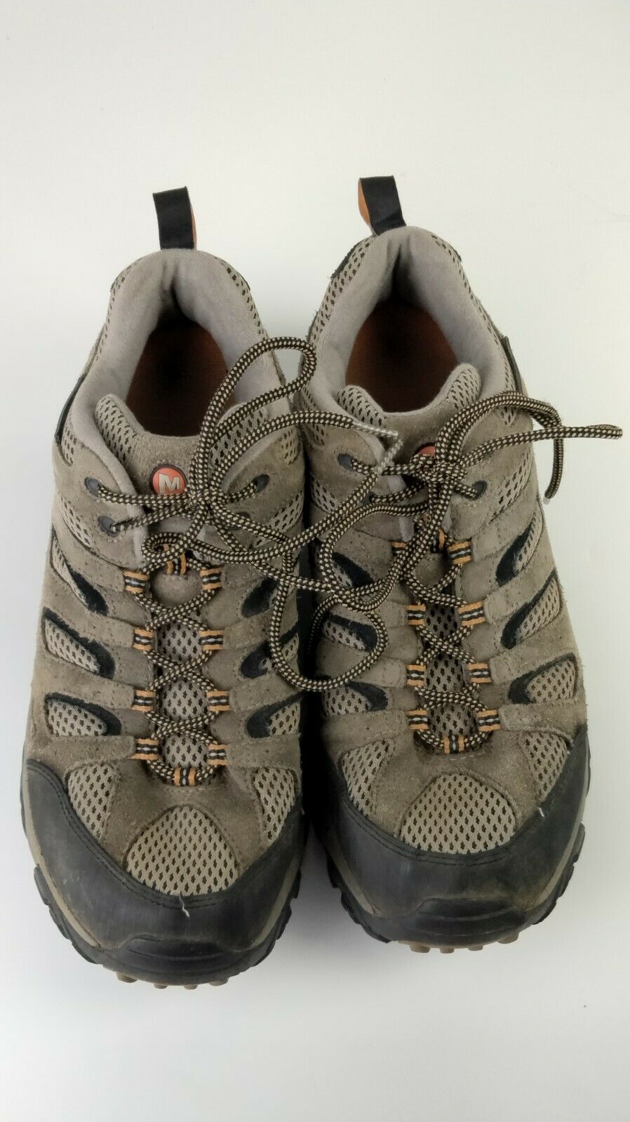Merrell Mens Size 12 Walnut Hiking Trail Walking Shoes Vibram Soles