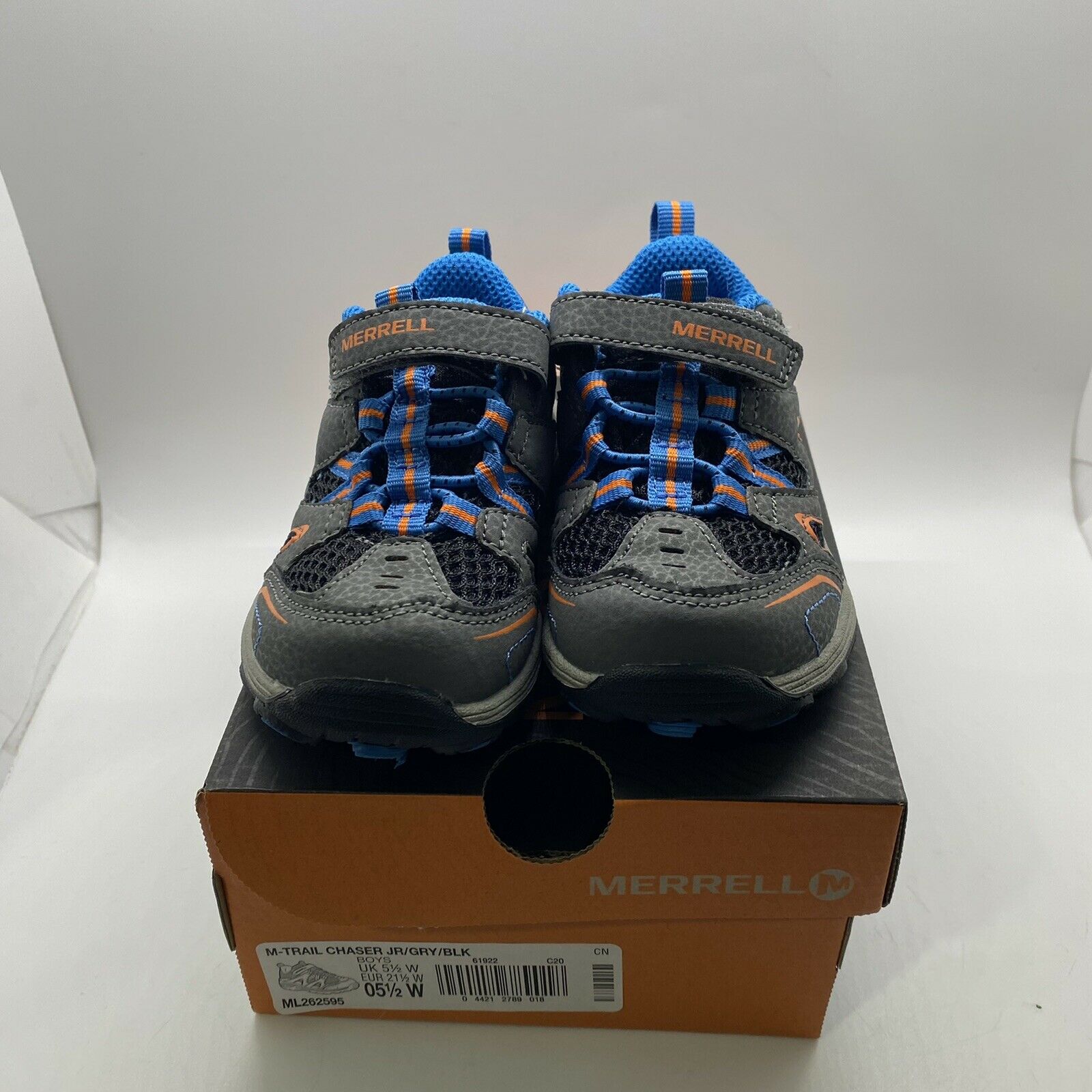 Merrell Toddlers Boy's Trail Chaser Blue/Orange/Grey Hiking Shoes Size 5.5W