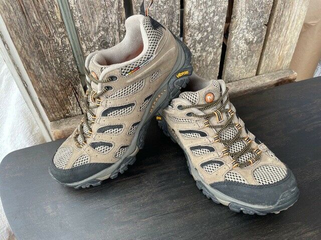 Merrell Walnut Mens Hiking Trail Walking Shoes Continuum Vibram Soles Size 9.5