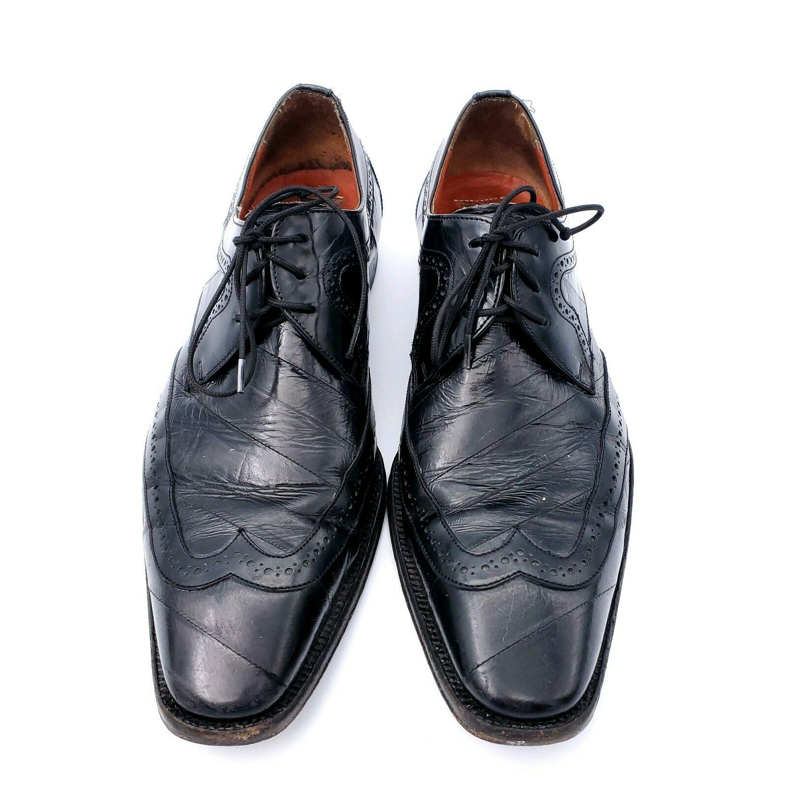 Mezlan Wingtip Dress Shoes Leather Black Man Made In Spain Oxford Mens 8 M Young