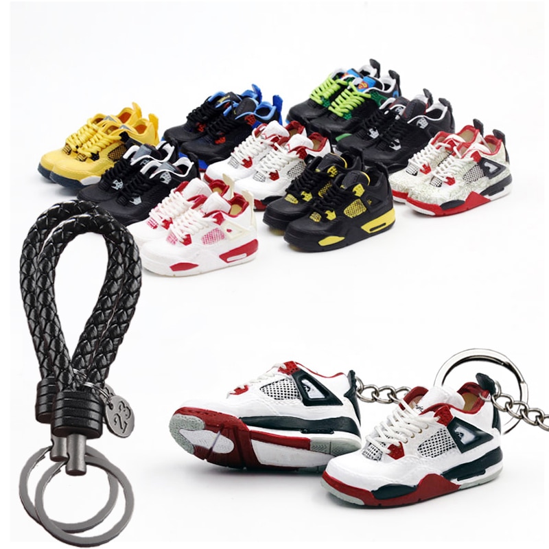 Mini Sneakers Keychain Gift Box 3D Shoe Model Bags Backpacks Decorative Ornaments Car Door Key Chain Surprise Gift For Boyfriend