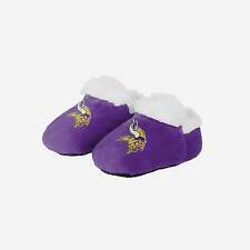 MINNESOTA VIKINGS KNIT BABY BOOTIE - EMBROIDERED GRAPHIC - FAUX FUR LINING