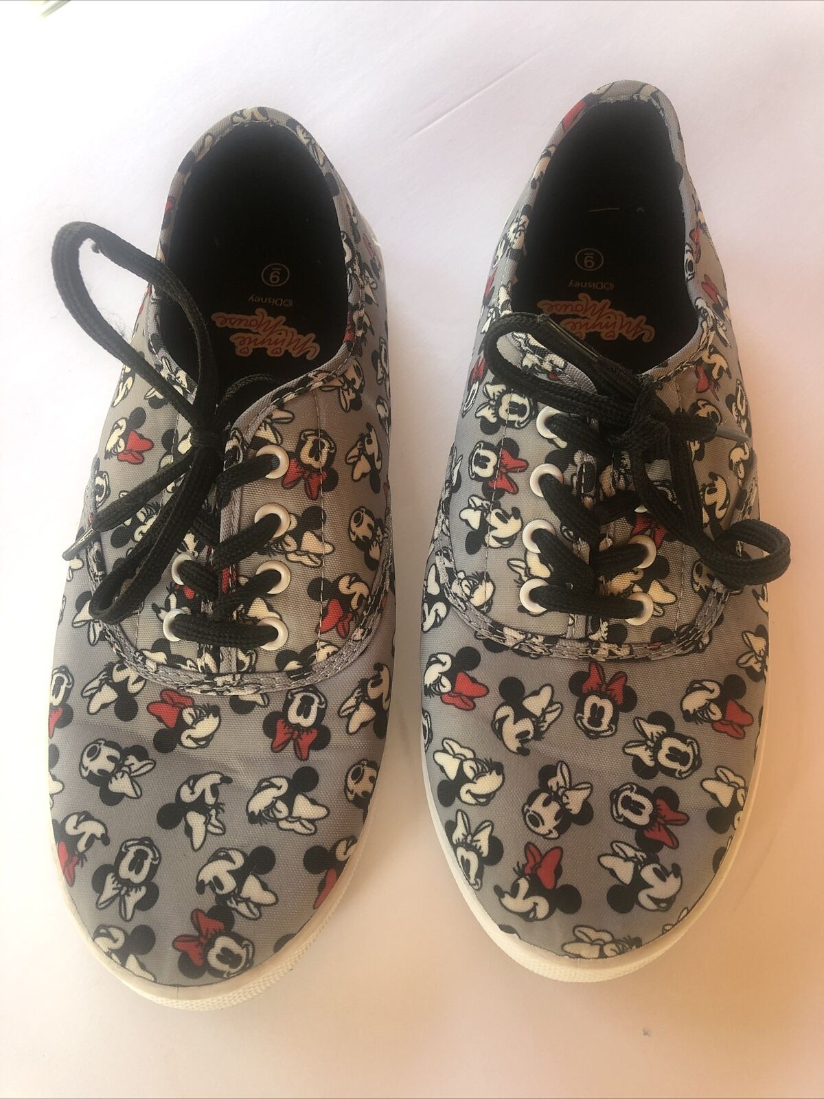 Minnie Mouse Disney Womens Size 9 Walking Flats Shoes Casual Gray VG+ Condition