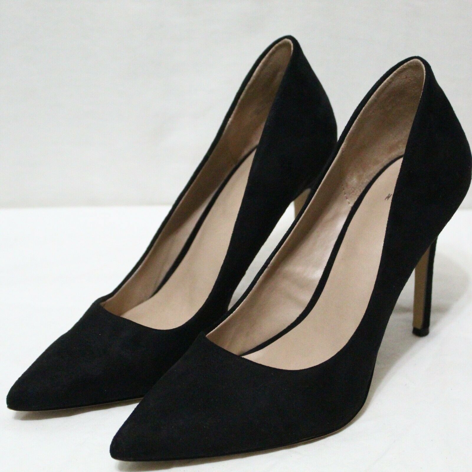 MIX NO.6 womens slip on high heel suede black dress pump shoes size 7.5 Medium