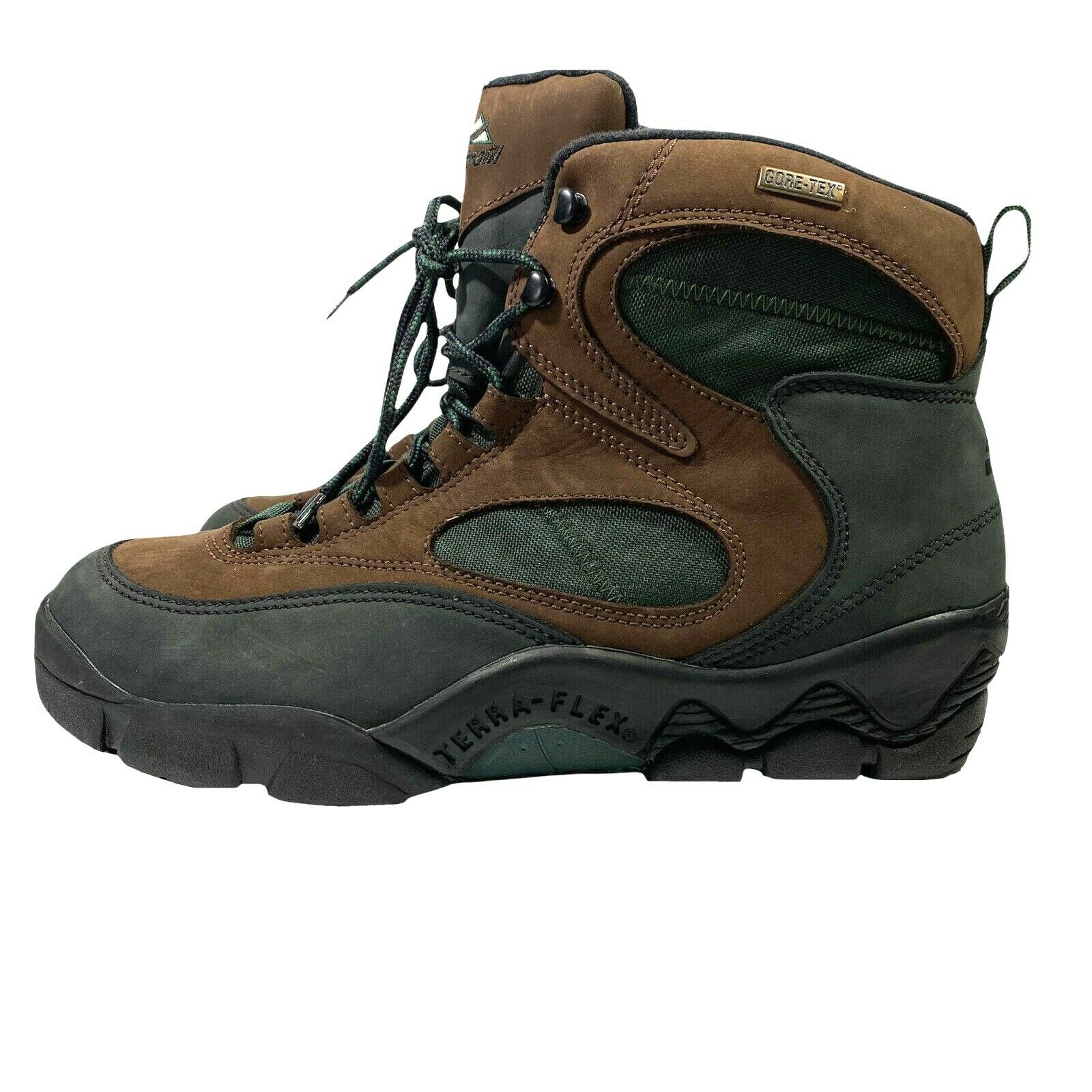 MONTRAIL Men's Size US14 GORE-TEX Leather Hiking Brown & Black Boots TERRA-FLEX.