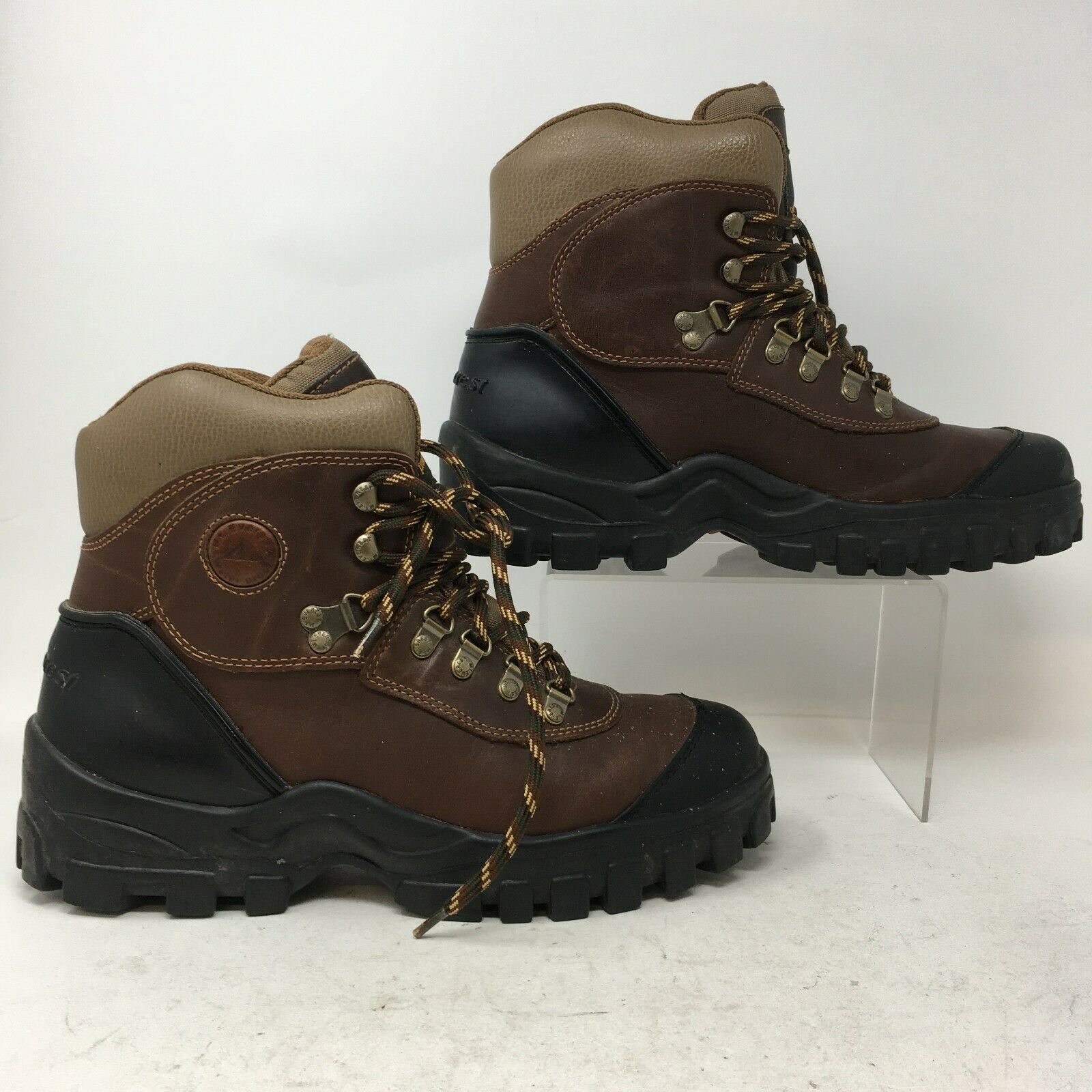 Mt Everest Jim Dry Hiking Boots Mens 10.5 Brown Leather Waterproof Lace Up