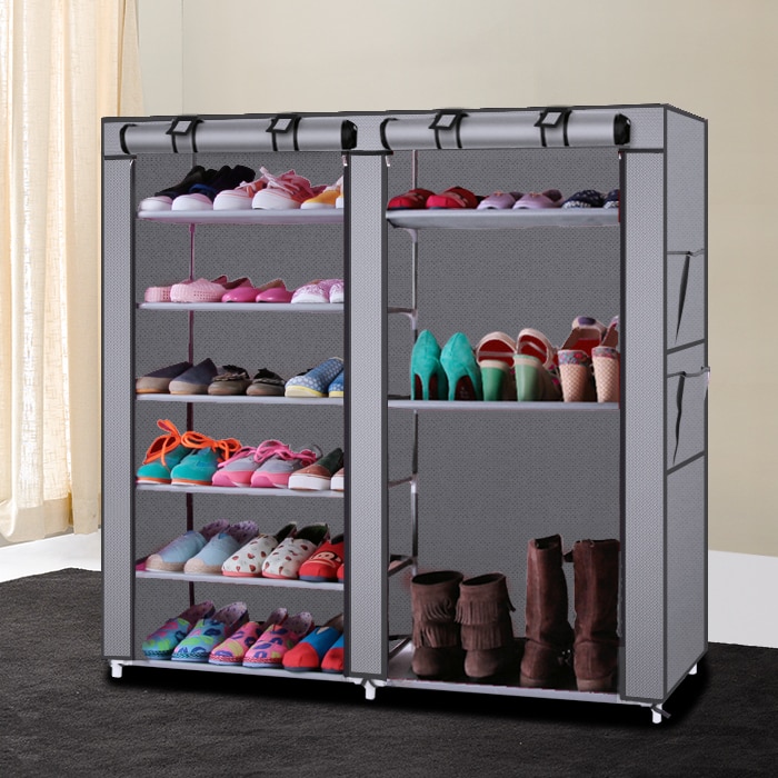 Multi Tiers Shoe Rack Non-Woven Fabric Dustproof Storage Organizer Foldable Shoe Cabinet Shelf Cabinet Shoe Organizer Shoe Stand