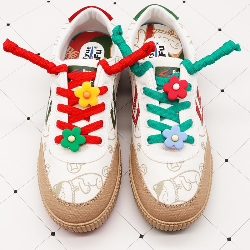 Multiple Colour Sneaker Shoelace Designer Brand Cute Shoe Charms for Nike Air Force 1 Lovely Flower Shoe Accessories for Women