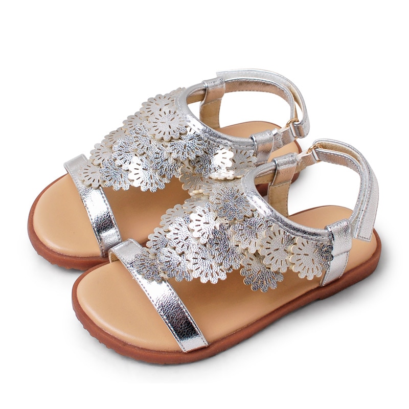 MUYGUAY Toddler Little Girls Sandals Open-Toe Adjustable Ankle Strap Summer Dress Shoes