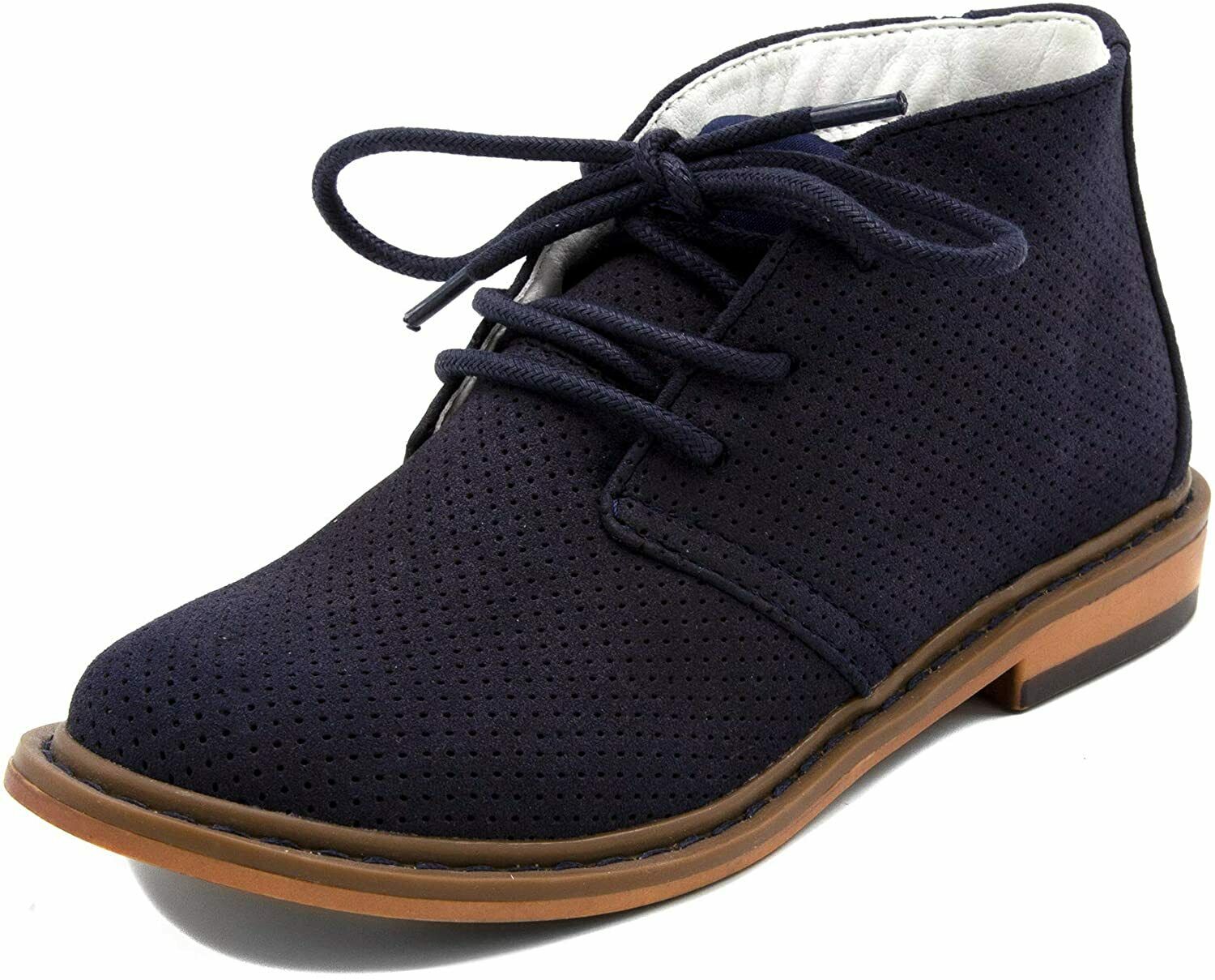 NAUTICA Boys Puget Dress Chukka Boot Suede Dress Shoes- Navy Blue - Youth Size 1