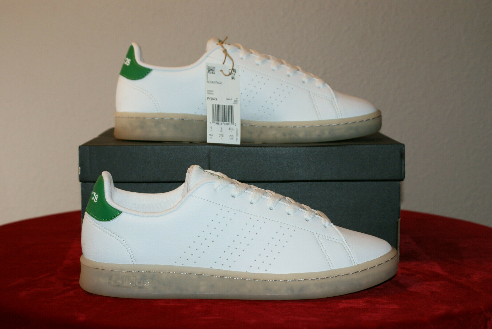 (NEW) Adidas Advantage Eco Men's Tennis Shoes Size 9.5 - FY9679 - ECO PRIMEGREEN