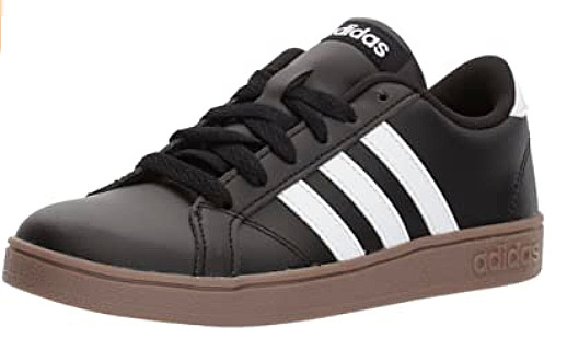 NEW Adidas Boy's Baseline Shoes Black/White 3 Stripe B43874 Size 7Y