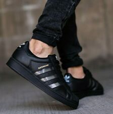 New adidas Originals Superstar leather casual Mens black athletic sneaker 8-13