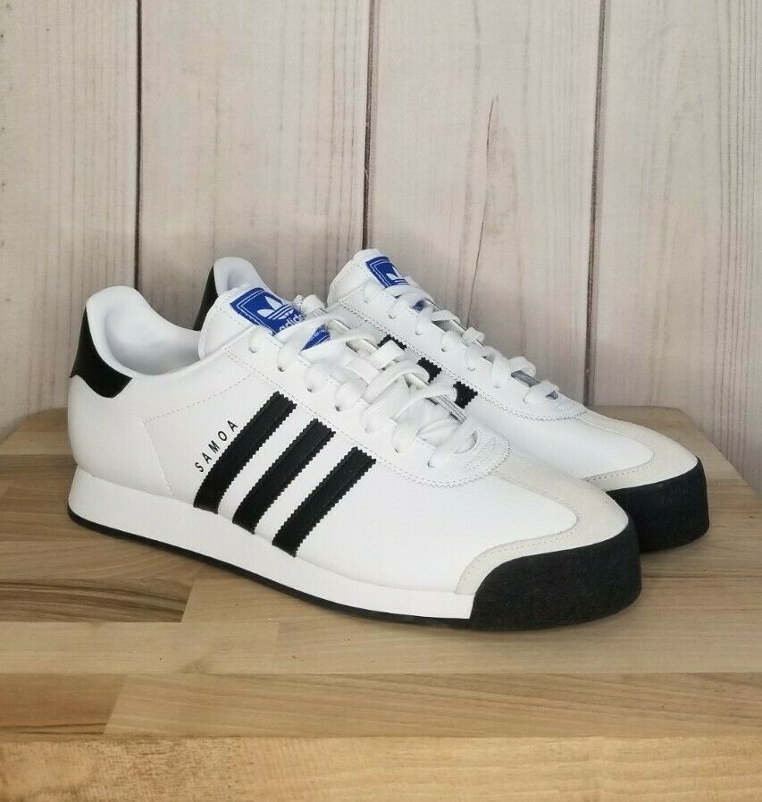 New Adidas Samoa Men's Size 13.5 White Leather Indoor Soccer Casual Shoes 675033