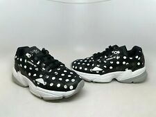 New Adidas Women's Falcon Polka Dots Shoes (EH3522) Black // Crystal White-Grey