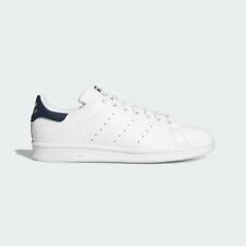New Adidas Women's Stan Smith Shoes (S81020) White // White-Collegiate Navy